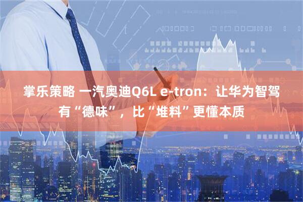 掌乐策略 一汽奥迪Q6L e-tron：让华为智驾有“德味”，比“堆料”更懂本质