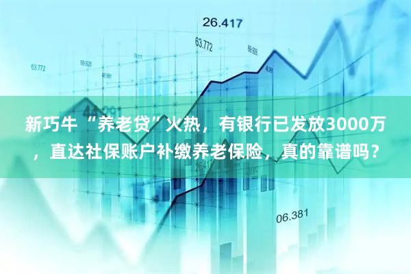 新巧牛 “养老贷”火热，有银行已发放3000万，直达社保账户补缴养老保险，真的靠谱吗？