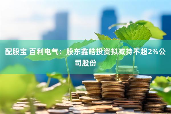 配股宝 百利电气：股东鑫皓投资拟减持不超2%公司股份