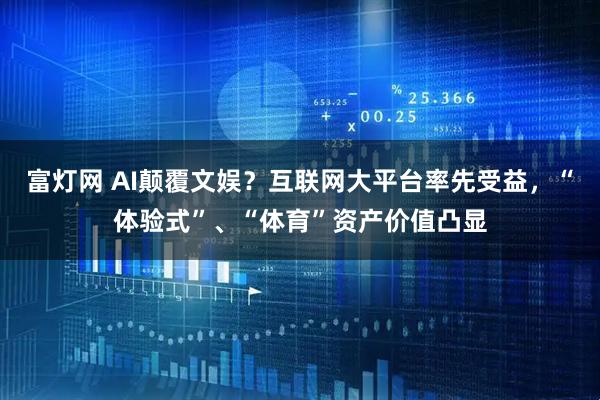 富灯网 AI颠覆文娱？互联网大平台率先受益，“体验式”、“体育”资产价值凸显