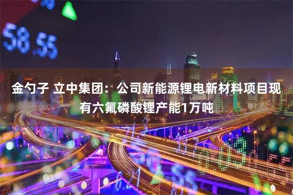 金勺子 立中集团:公司新能源锂电新材料项目现有六氟磷酸锂产能1万吨