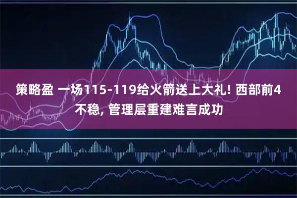 策略盈 一场115-119给火箭送上大礼! 西部前4不稳, 管理层重建难言成功